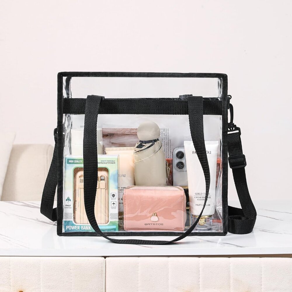 Durable Clear Tote Bag 12x6x12 - Ideal for Events with Adjustable Shoulder Strap - Picture 7 of 7